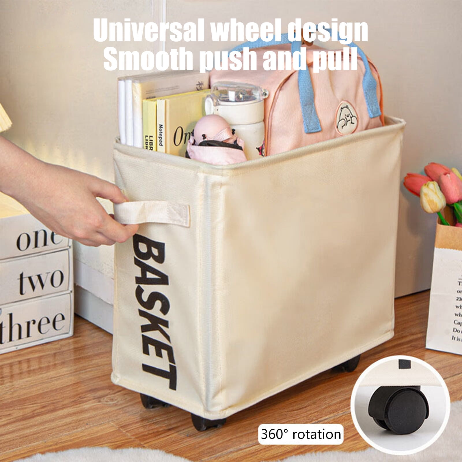 Laundry Baskets with Wheels and Handle, Collapsible Laundry Baskets, Clothes Laundry Basket with Removable Wash Bags for College Dorm, Rolling Laundry Hamper โ image 5