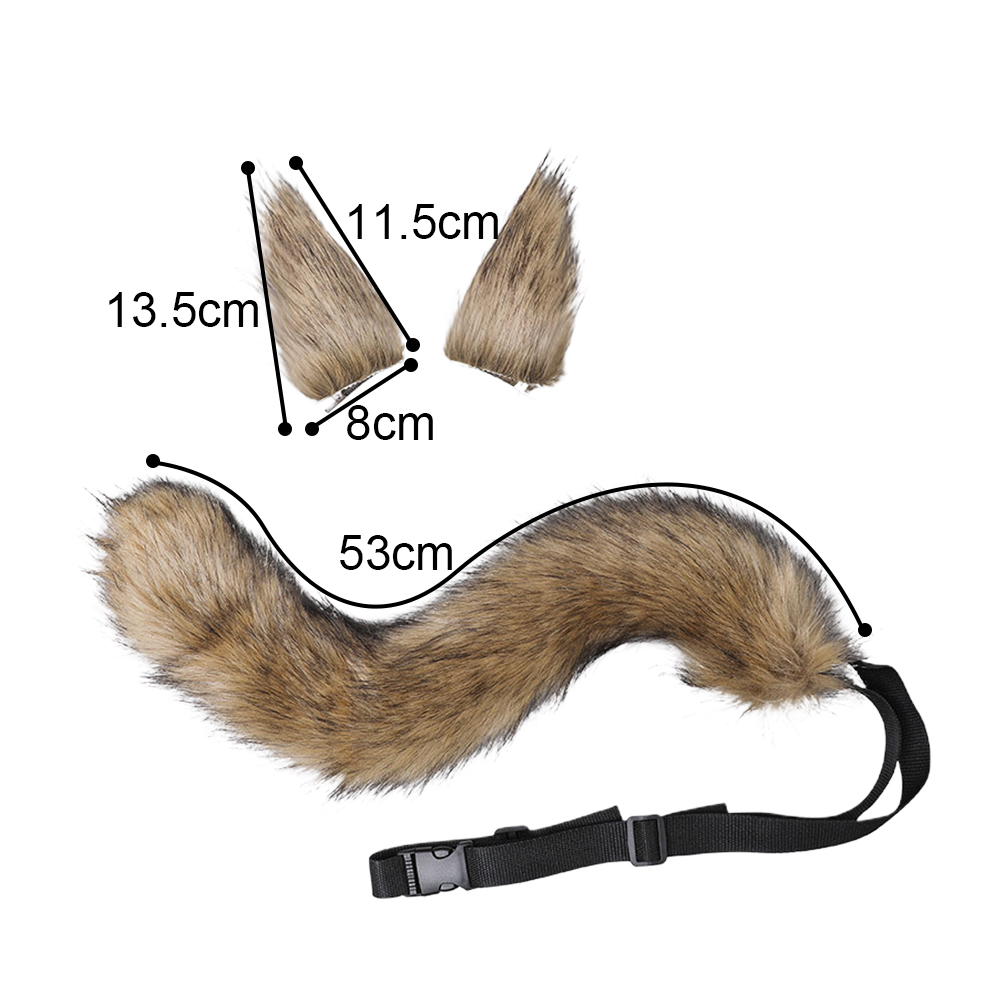 Faux Fur Cat Fox Wolf Fluffy Tail and Ears for Halloween — image 2