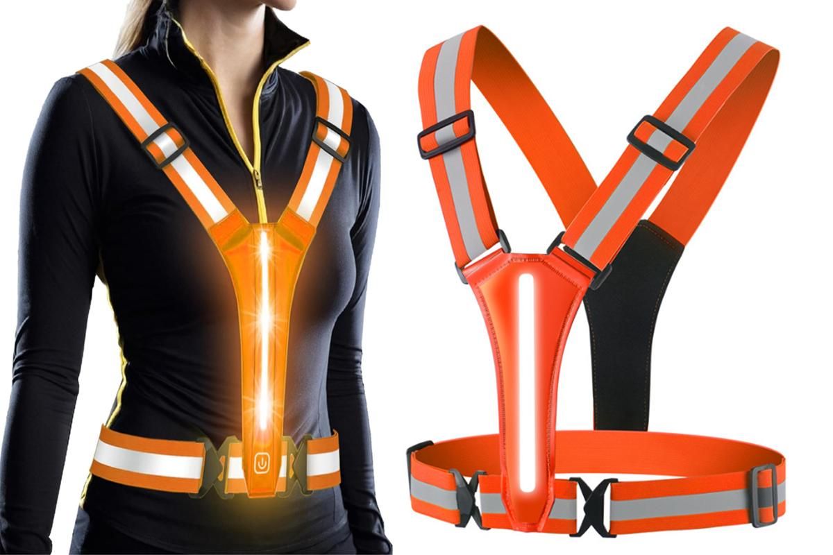 LED Reflective Vest Running Gear USB Rechargeable LED Light Up Vest High Visibility with Adjustable Waist and Shoulde for Night Walking Cycling, High โ image 6