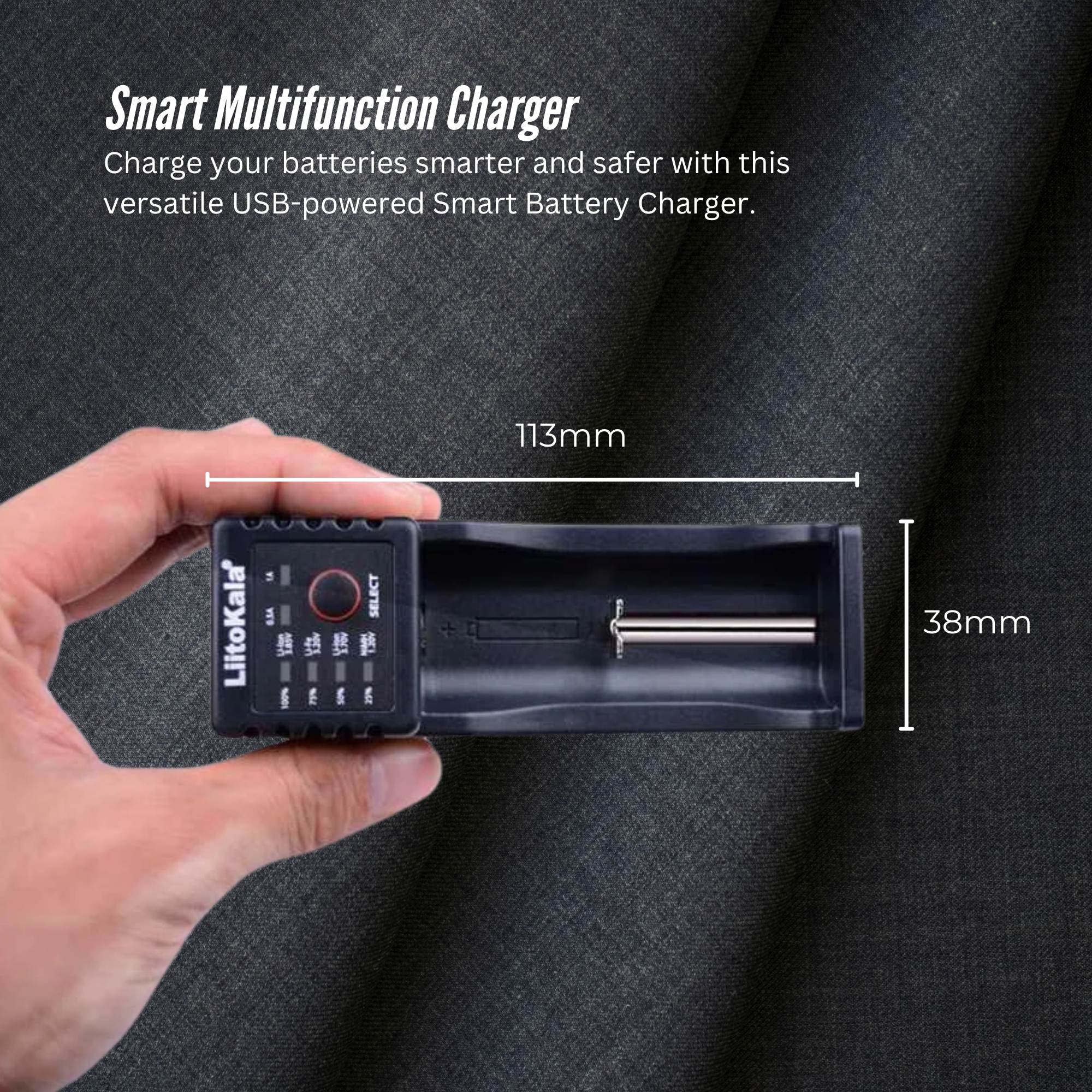 LiitoKala Lii-100 Smart Battery Charger - USB Output for 18650 AA AAA Li-ion NiMH โ image 3
