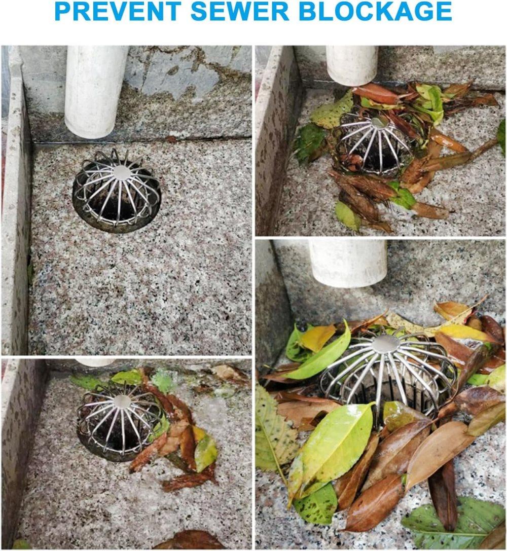 Leaf Stopper for Gutter, Ball-Shaped Drain Strainer for Roof with Large Flow Design, 68 x 92mm — image 6