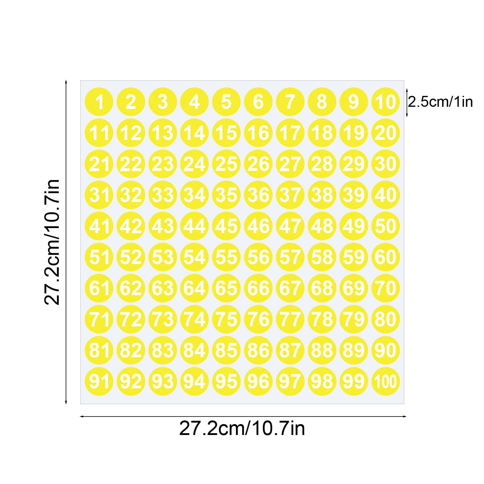 1 Inch Round Number Stickers,1-100 Multi-Color Self-Adhesive Labels for Mailbox,Scrapbook,and DIY Crafts,Easy to Peel and Stick on Various Surfaces,Durable โ image 3
