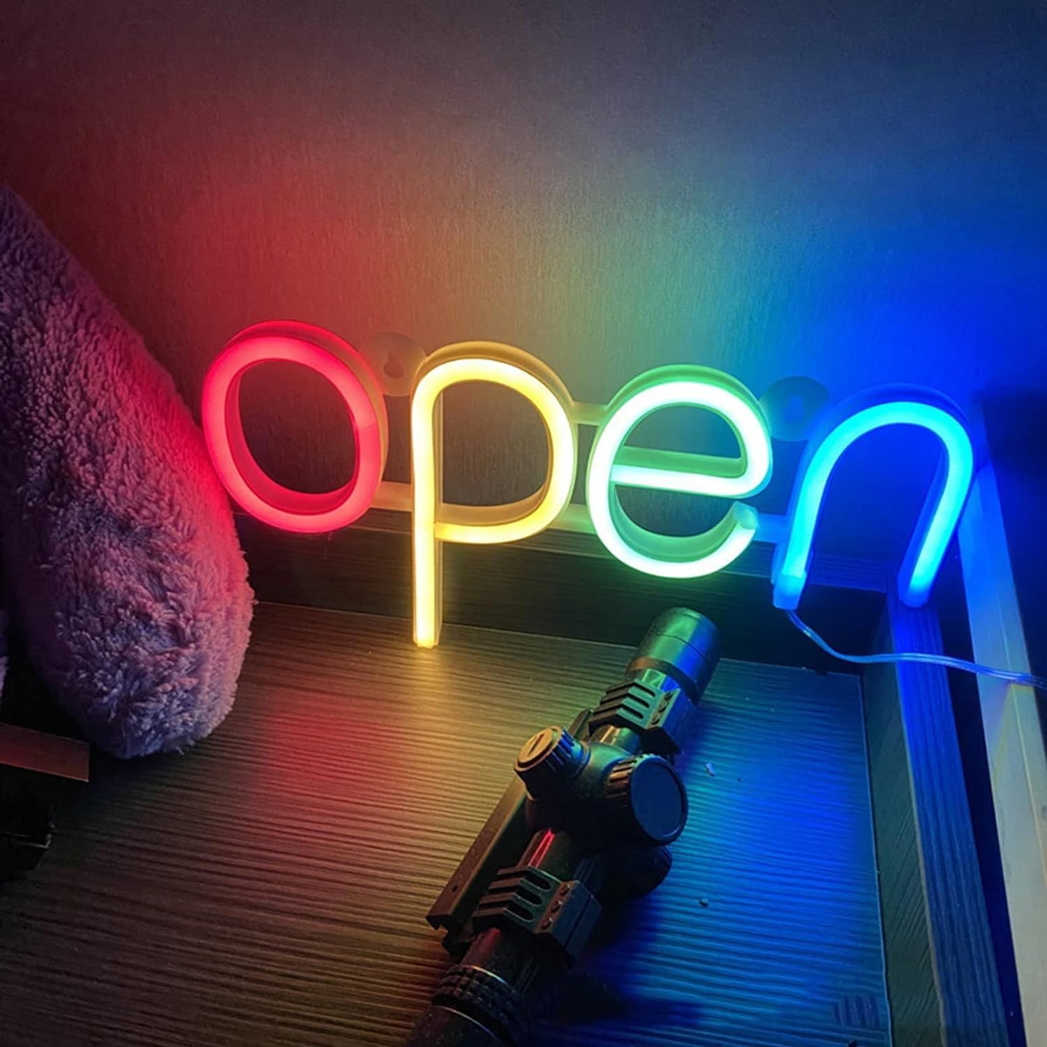 LED Neon Sign, OPEN Neon Sign Lamp Holiday Party Festive Prop, Creative LED Night Lamp Bar atmosphere colored lights — image 4