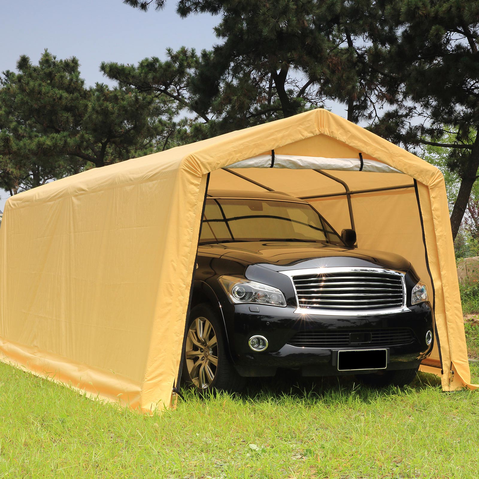 Samland Portable Carport Garage Shelter Canopy Single Size 10x20FT — image 3