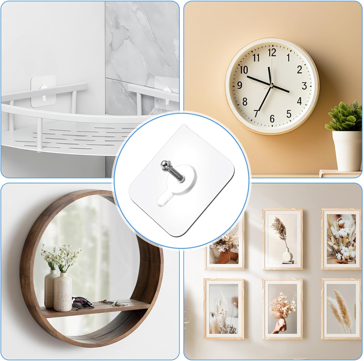20 PCS Quick Stick Studs for Hanging Adhesive Wall Hooks Wall Hangers Self Adhesive Hooks Without Nails Screw Free Sticker, Seamless Screws for Mount, Reusable โ image 6