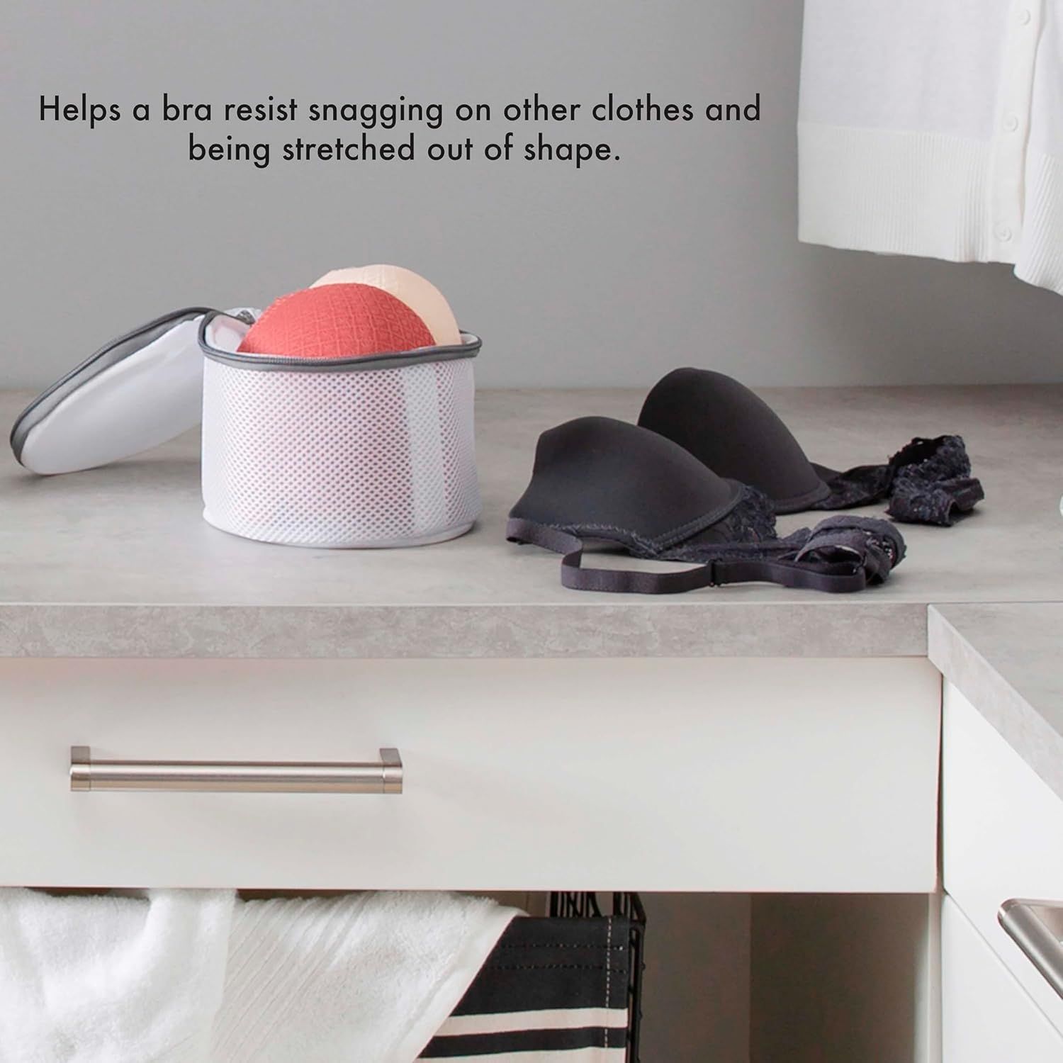 2 Pack Bra Wash Bag | Laundry | Washing and Drying | Holds 4 Full Size Bras | Panties | Socks| Micro Mesh Fabric Grey zipper (circular) โ image 3
