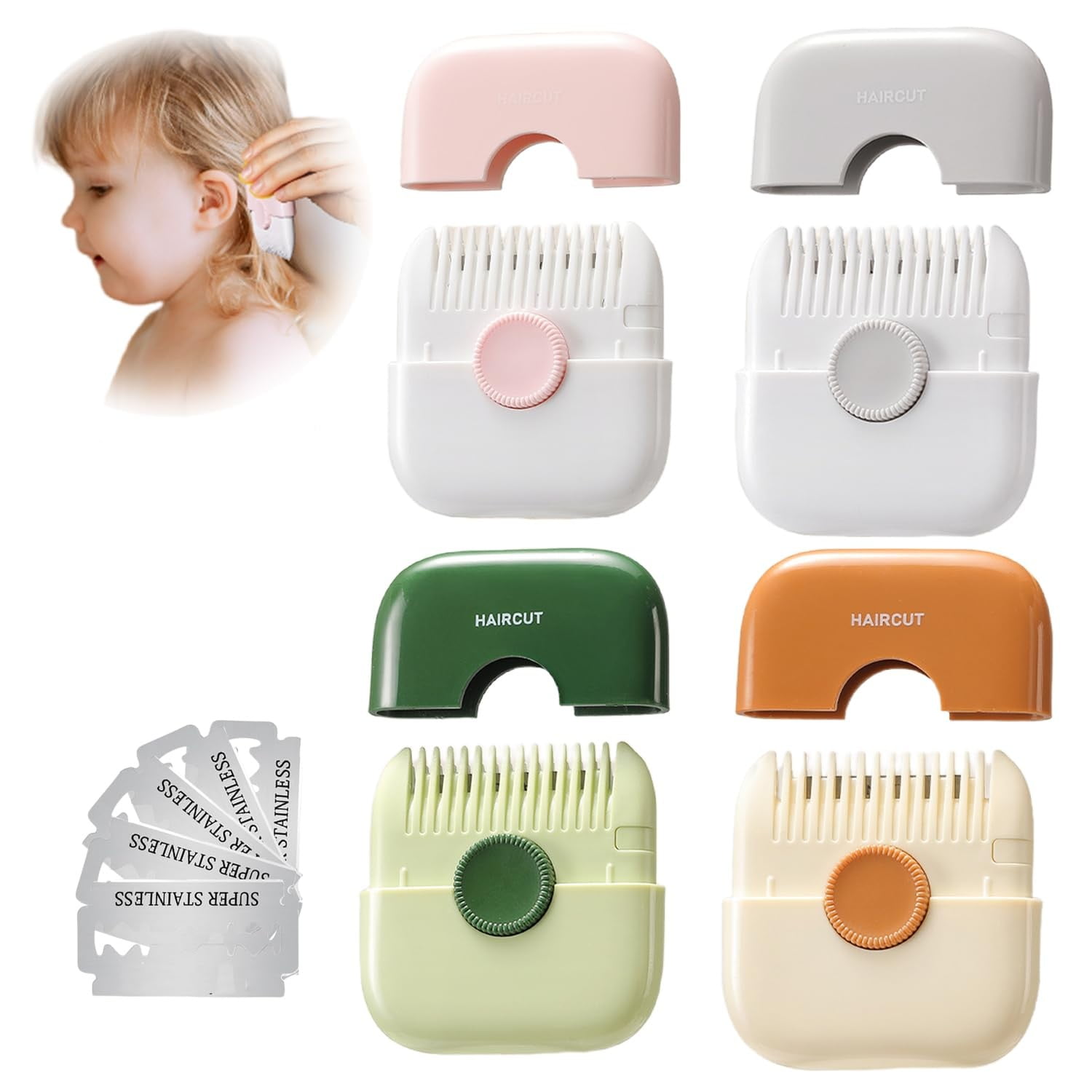 Hair Trimmer/Comb Kids, 2 in 1 Hair Trimmer, Split Ends, Razor Comb, Split End Trimmer with Blades 2 in 1 Dual-Side Design, Blades Replaceable A โ image 2