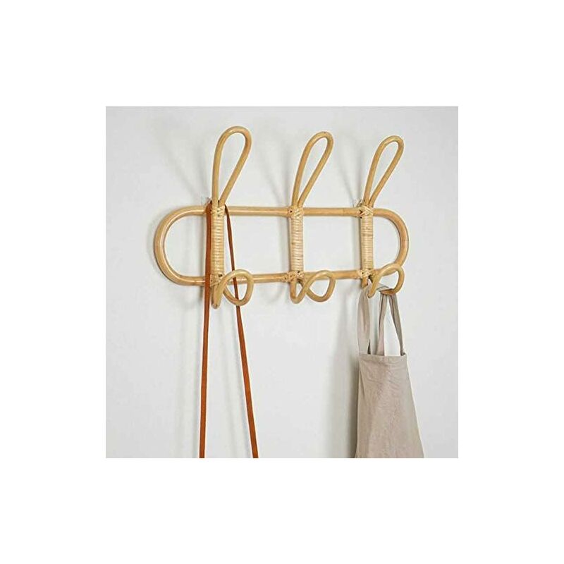 Rattan Wall Hooks Wall Coat Rack Wall Hook For Kids Clothes Hats And Clothing — image 3