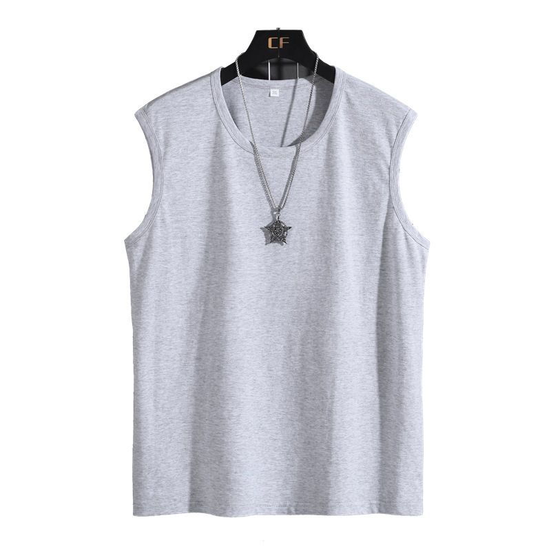 Menma Men Summer Cotton Sleeveless Loose Sports Crewneck Red 9XL โ image 5