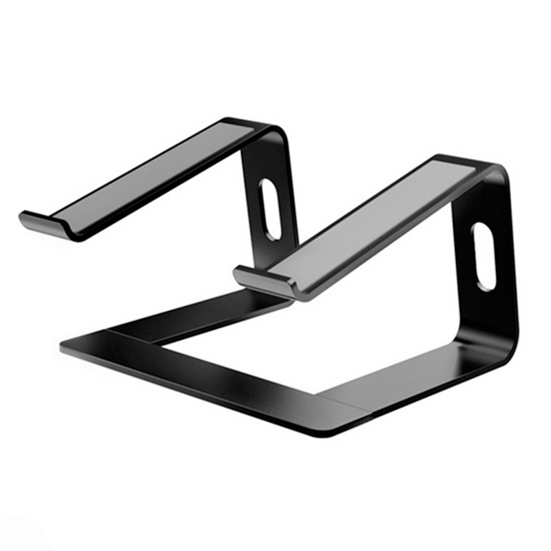 Adjustable Aluminium Laptop Stand, Portable Ergonomic Riser for 10 to 14 Inch Notebooks, Laptops and Tablets, Black