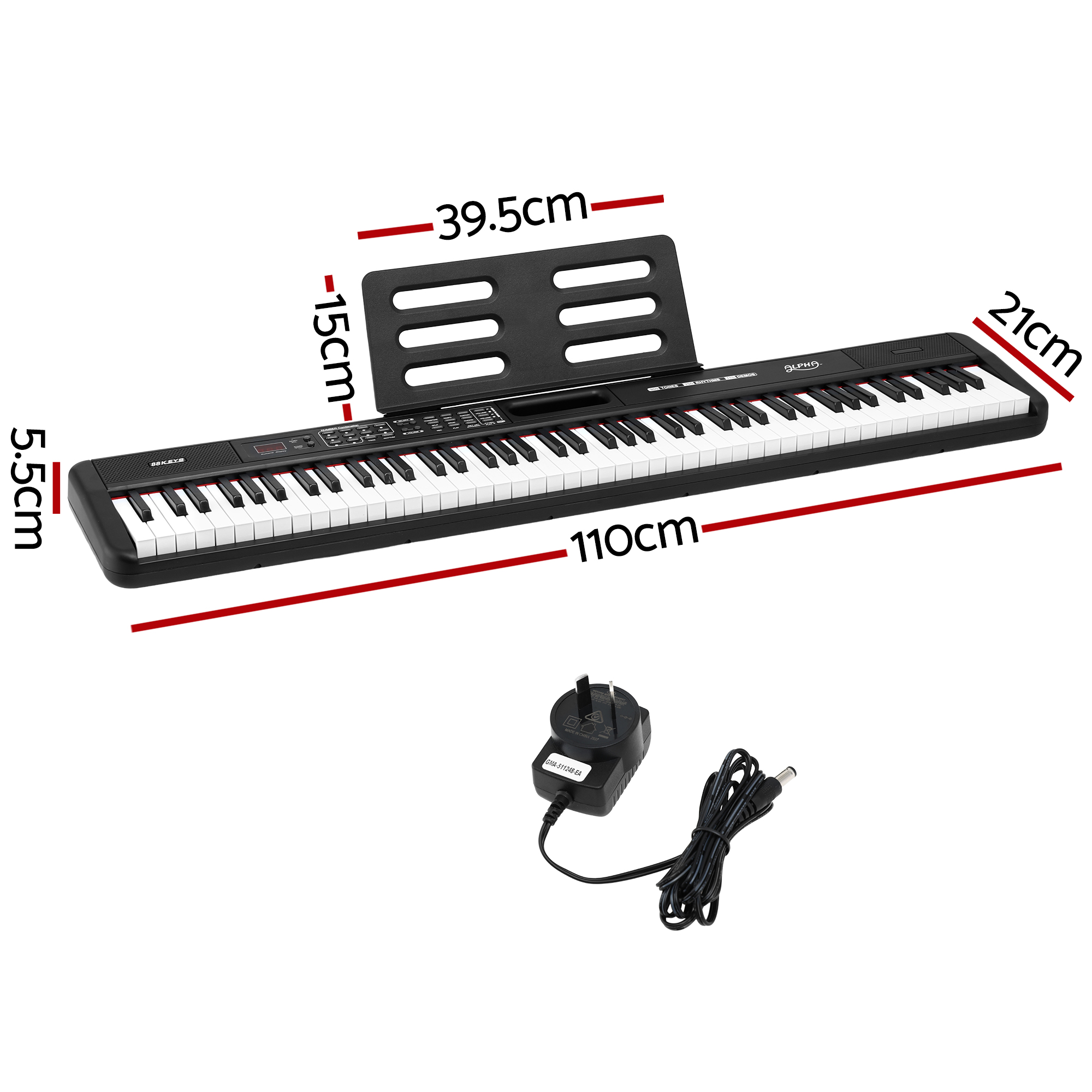 Alpha Piano Keyboard 88 Keys Electric Electronic Keyboard Piano Gift Black โ image 2