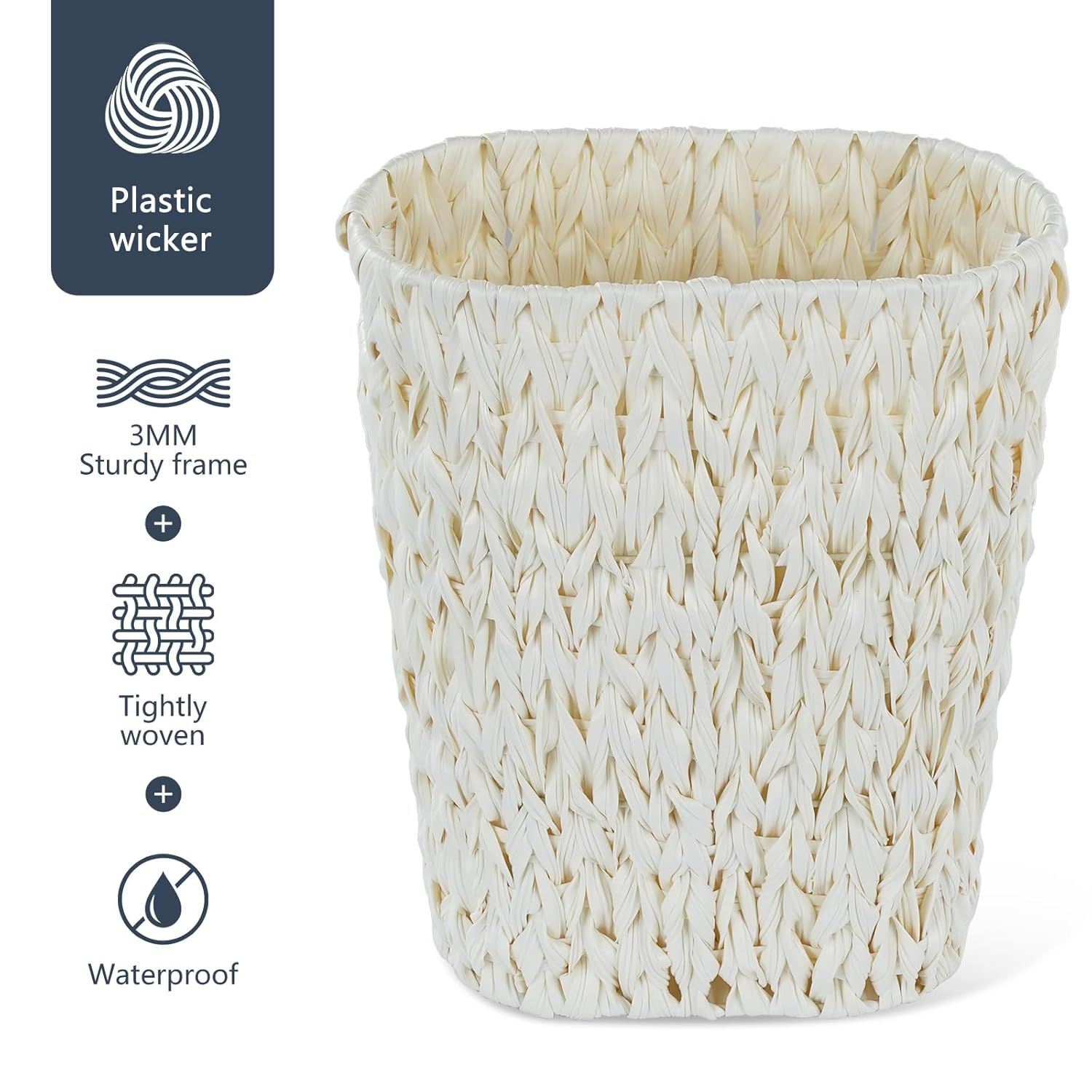 Waterproof Wicker Waste Basket for Bathroom — image 6