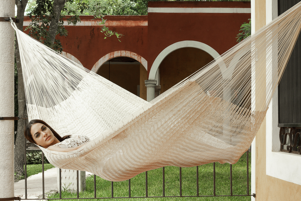 Mayan Legacy Queen Size Outdoor Cotton Mexican Hammock in Marble Colour โ image 5