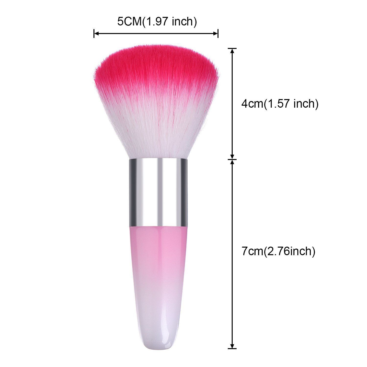 2 Pieces Soft Nail Art Dust Remover Powder Brush Cleaner for Acrylic and Makeup Powder Blush Brushes (Pink, Purple) — image 2