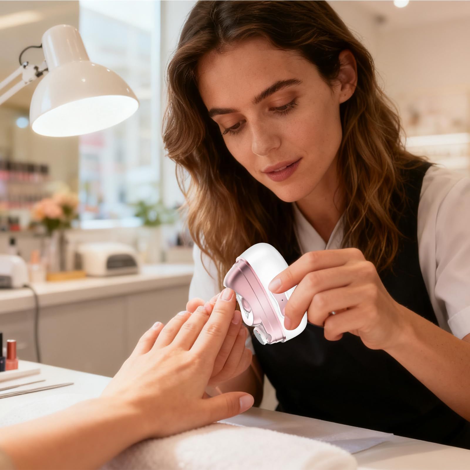 3-in-1 Electric Nail Clipper, Built-in Nail Lamp & Debris Storage Box, Ideal for Outdoor Emergency Nail Care. 2-Speed Settings, Suitable for Babies, Adults and โ image 2