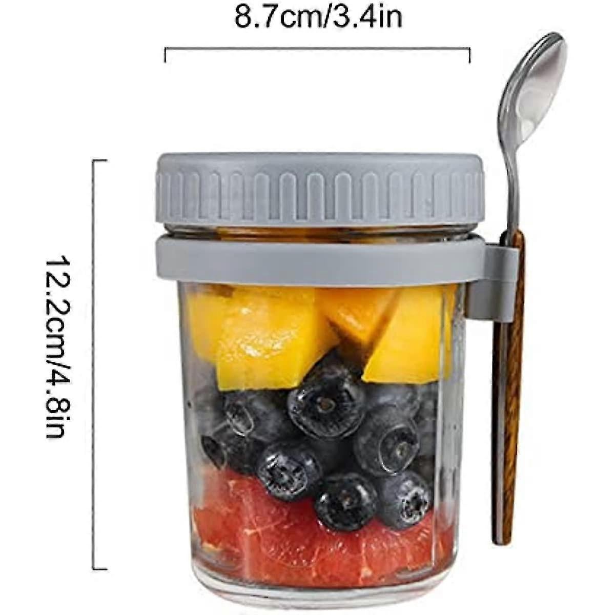Salad Jars with Spoon Breakfast On The Go Oats Cups Large Airtight Storage Jars โ image 3