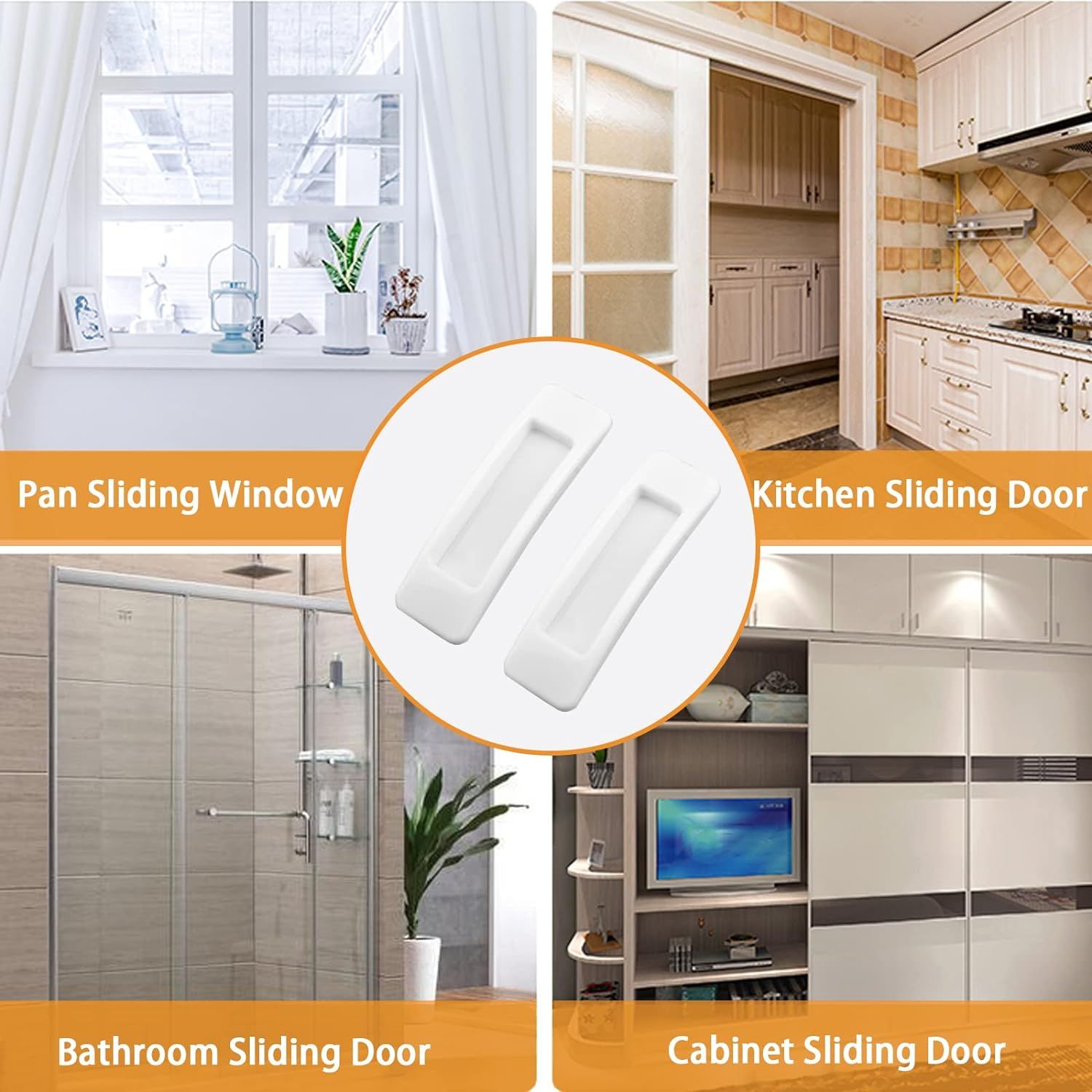 Self-Stick Instant Cabinet Handle, 4 Pcs White Drawer Knobs Push Pull Helper Auxiliary Sliding Door Window Stick-on Handles โ image 5