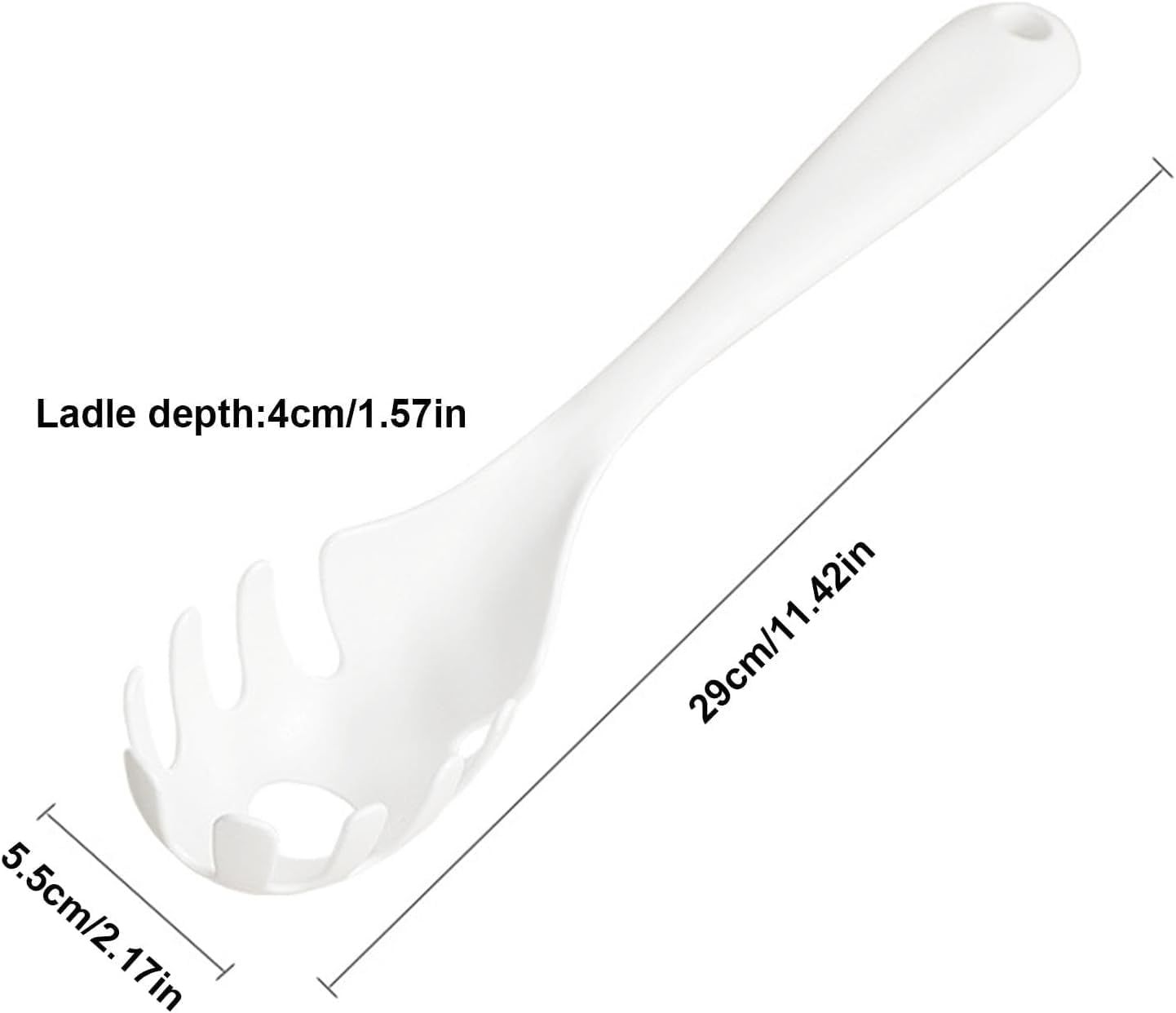1 Pc White Pasta Fork - Teeth Spaghetti Spoon, Kitchen Noodle Fork Spoon, Spaghetti Fork Server — image 3