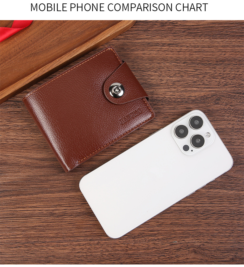 Coffee color Men's PU Leather Wallet with Magnetic Clasp and Zipper Pocket for Cards Cash and Coins Ideal for Daily Use in Australia โ image 4