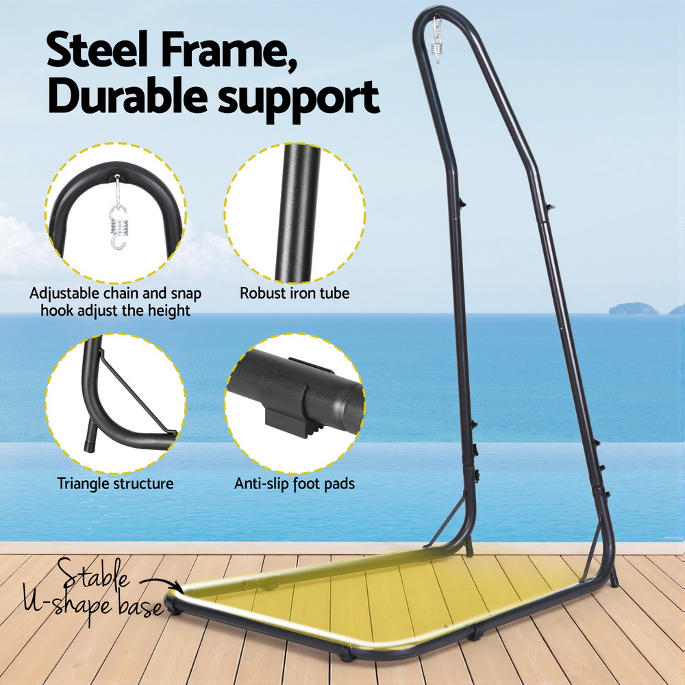 Gardeon Hammock Chair Stand Heavy Duty Steel Frame Black โ image 4
