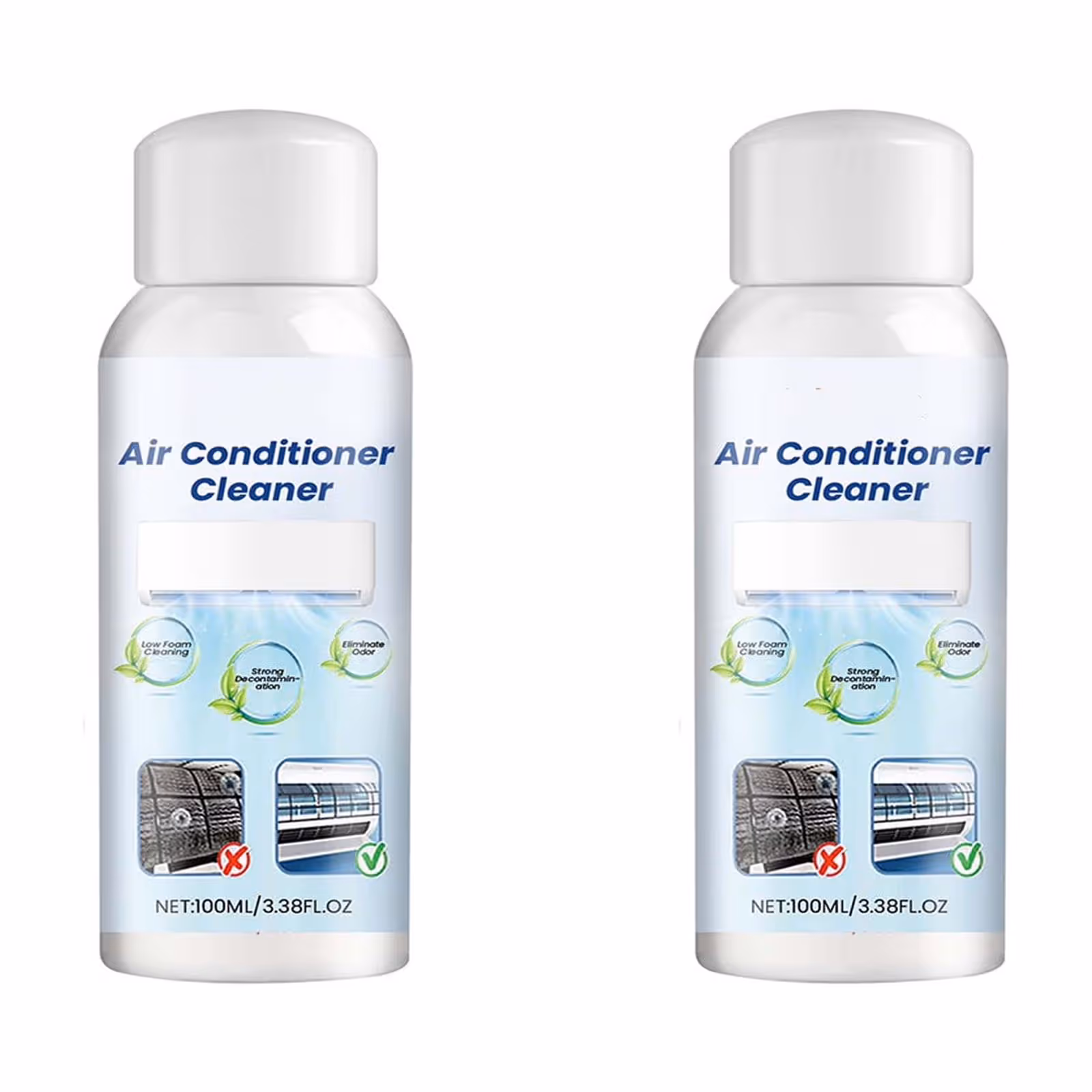Air Conditioner Foam Cleaner, All-purpose Household AC Coil Cleaner Cleaner Foam Spray, Odor Neutralizer for Home Car AC Systems(2 Pcs)