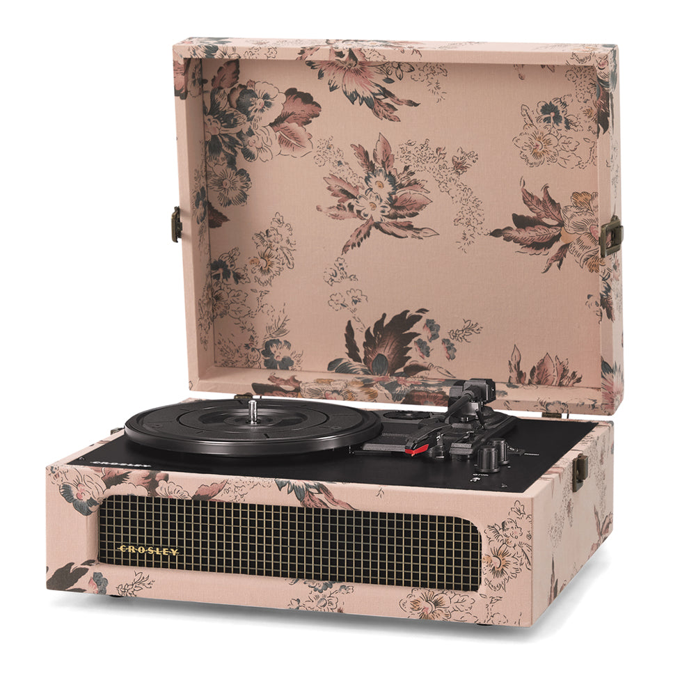 Crosley Voyager Bluetooth Portable Turntable - Floral + Bundled Crosley Record Storage Display Stand — image 3
