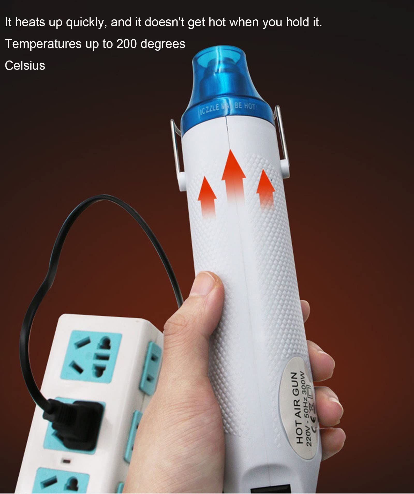 Portable Mini Handheld Hot Air Gun, 200℃ Handheld Portable Hot Air Gun, Epoxy Resin Supplies (White) — image 4