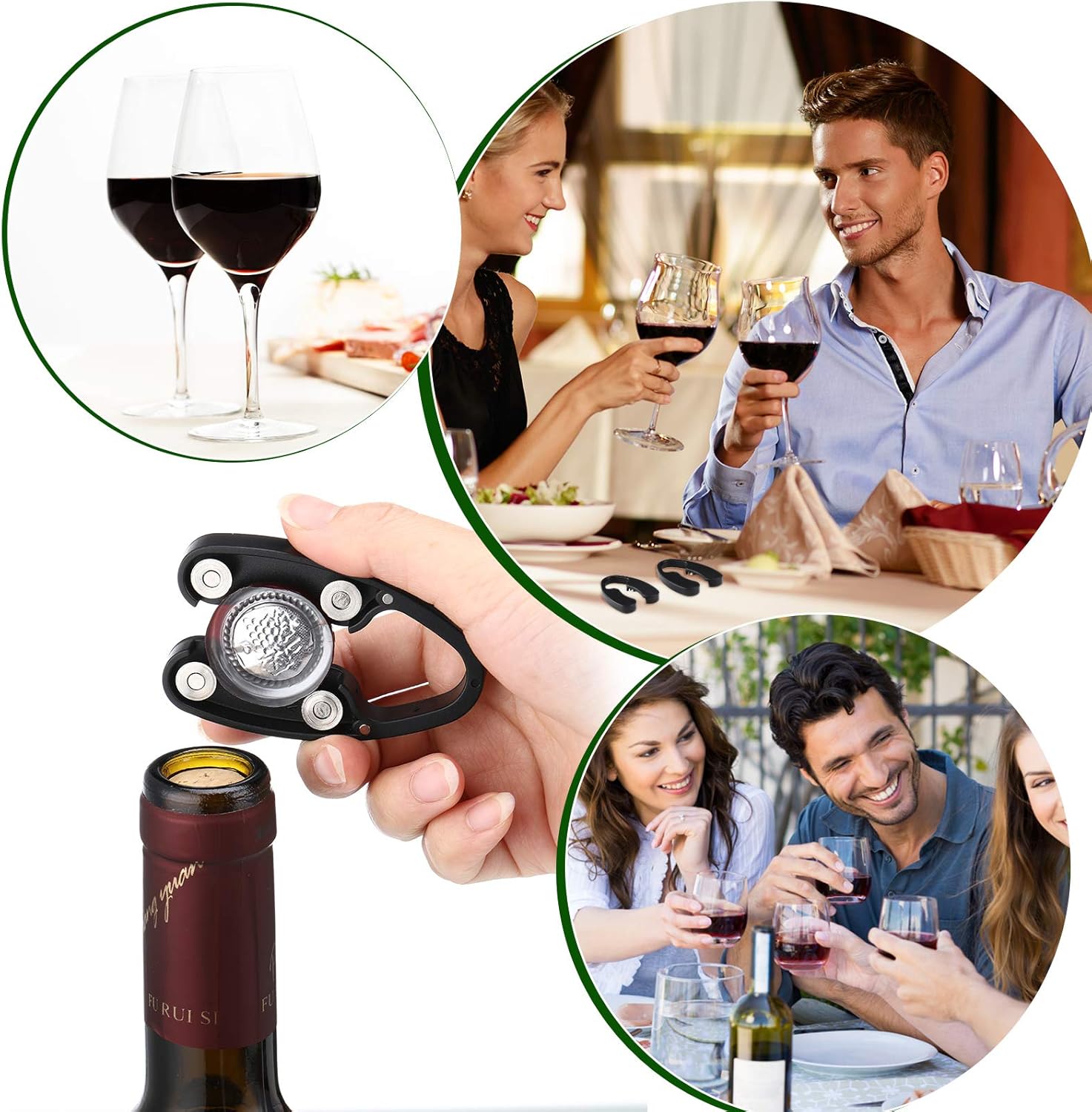 Foil Cutter for Wine Bottles Magnetic Black Wine Foil Tools Stainless Steel ABS Cutters Bottle Opener Top Removes Effortlessly Design for Outdoor Indoor โ image 6