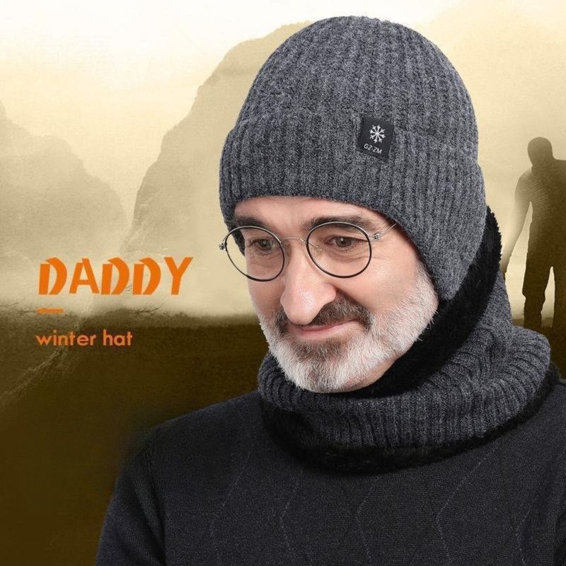 2-Pack - Men's Fleece-Lined Ear Protection Knit Beanie, Warm Thick Winter Hat for Dad or Grandpa - Gray โ image 5