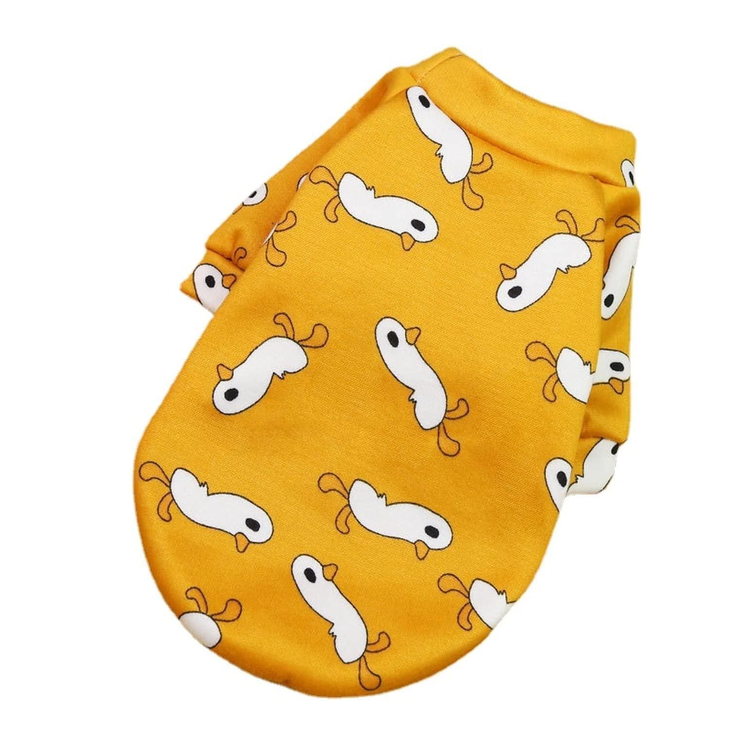 XS Cute Pet Dog Warm Jumper Sweater Clothes Cat Knitwear Knitted Coats Winter - Yellow Duck