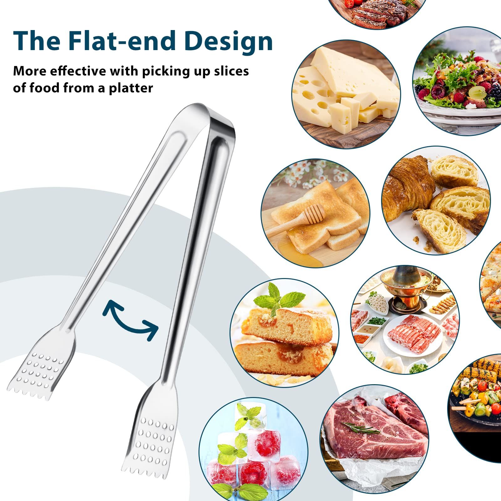 Functional Small Tongs for Serving Food for Parties and Holiday Get-togethers, Food Tongs Buffet Tongs Appetizer Tongs Kitchen — image 5