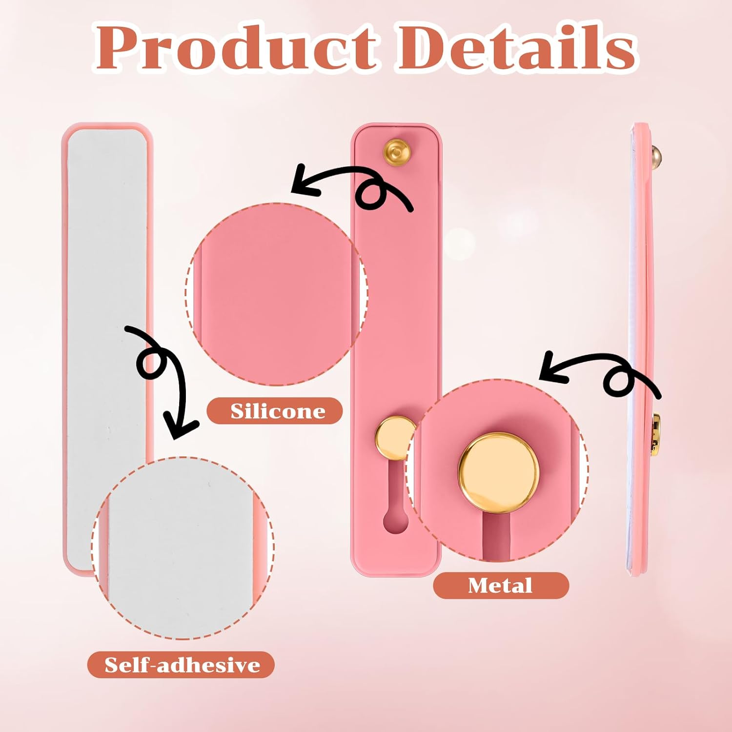 6Pcs Finger Loop Phone Grip Phone Finger Holder Universal Cell Phones Strap Grip Holder Telescopic Phones Strap Stand for Back of Loop Most Case โ image 2