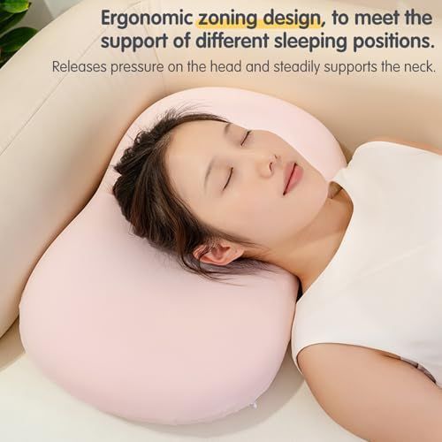 Ice Silk Neck Support Pillow, Soft Ergonomic Memory Foam Pillow for Side Sleeper, Slow Rebound Head Neck Pillow with Washable Cover - Green - Siz — image 2