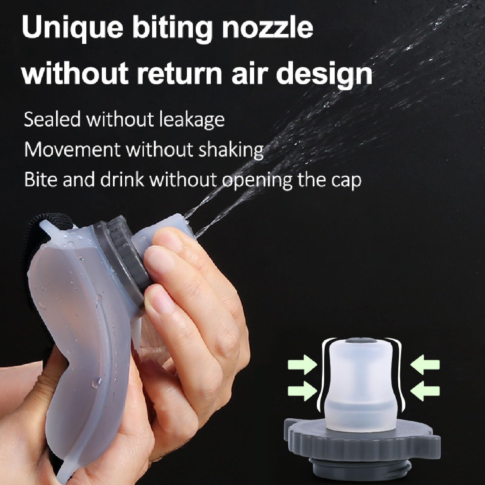 Wrist Water Bottle 7oz Hydration Flask – Hands-Free Leak-Proof Silicone Drink Container for Running, Cycling, Hiking & Fitness Training (White) — image 5
