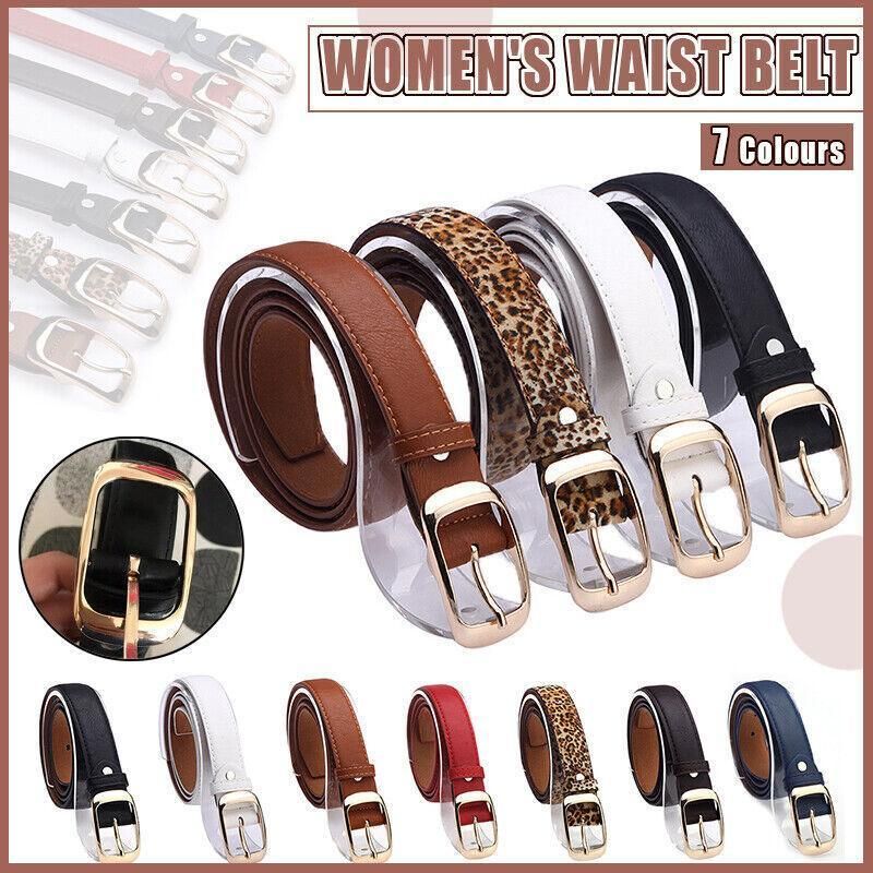 Ladies Leather Belt Classic Buckle Fashion Waist Strap for Jeans Dresses Casual - Brown โ image 2