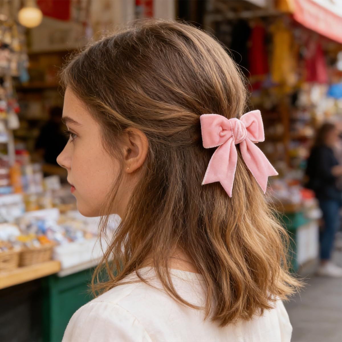 Ordeonrus 8 Pcs Velvet Bows Hair Clip Velvet Hair Bows Hair Ribbon Clips Solid Color Alligator Hairpins for Women Girls Fall Winter Holiday Party Dress Decor — image 5