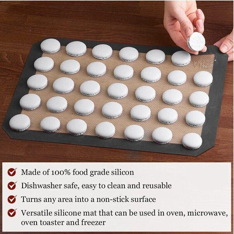 Silicone Baking Mat Non Stick Reusable Sheet for Pastry Dough Cookie Oven Bakeware - Red 2PCS(2*60X40CM) โ image 4
