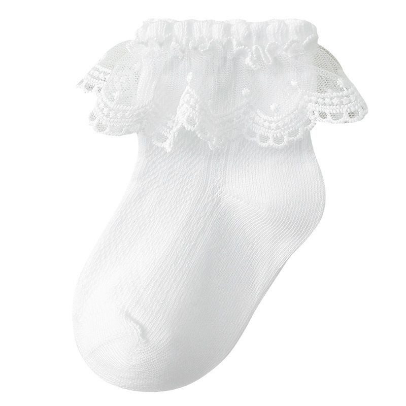 4pcs Baby Girl Socks Super Soft Baby Ruffle Socks Lace Socks for Baby Girls Cute Baby Girl Ruffle Socks 3-5 years old — image 2