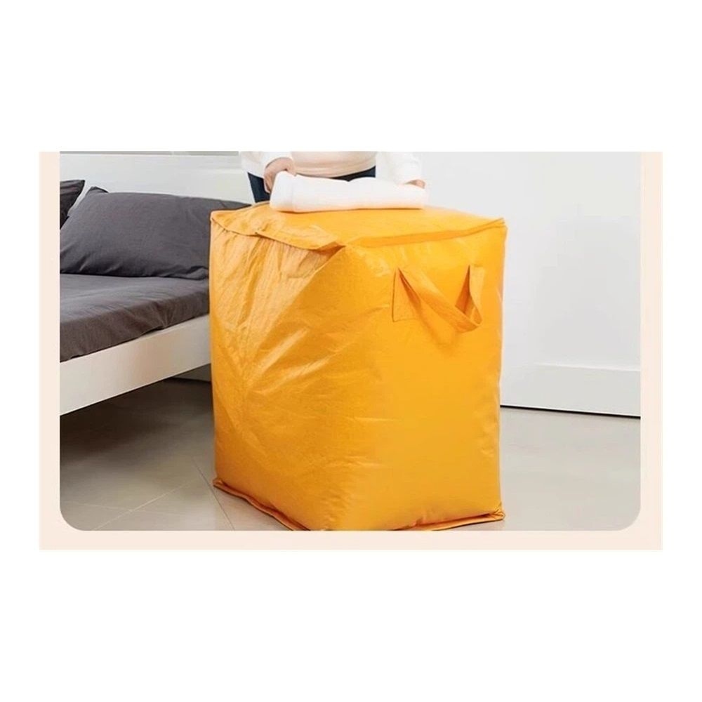 2 Pack Heavy Duty Moving Bags, Large Storage Totes with Zipper, Alternative to Moving Boxes for Storage, Seasonal Clothes, Student Moving, College Dorm (Yellow — image 3
