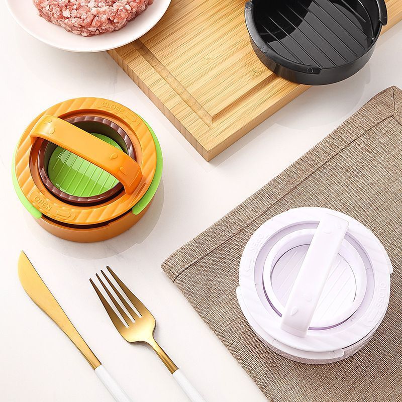 4Pcs Round Hamburger Patty Press Maker Tool Set white — image 3