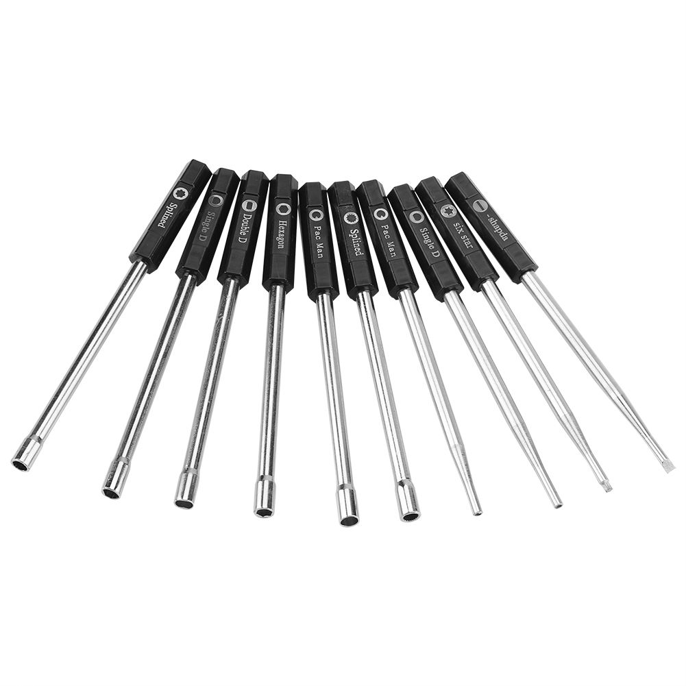 10 PCS Carburetor Adjustment Set Screwdriver Card Tool Splined Pacman Double D Type β image 2