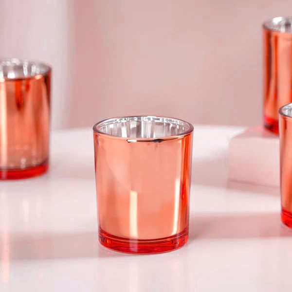 10 Pack Copper Votive Tealight Candle Holders Valentines Day Mercury Wedding Decor Glass Candlestick Party Decorations Bridal Baby Shower Event — image 4