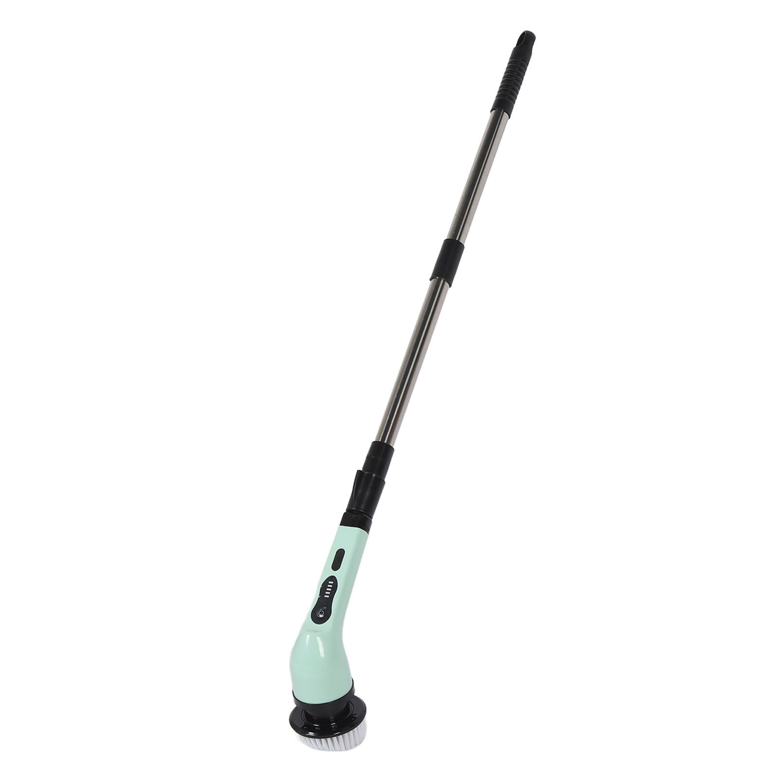 Electric Handheld Brush Adjustable Extension Handle Powerful Highly Efficient Labor Saving Electric Spin Scrubber for Bathroom Kitchen 9 Heads Green — image 6