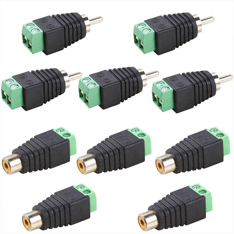2/4 Pair Speaker Wire cable to female & male RCA Adapter Connector Jack Plug LED - 2 PAIRS — image 5