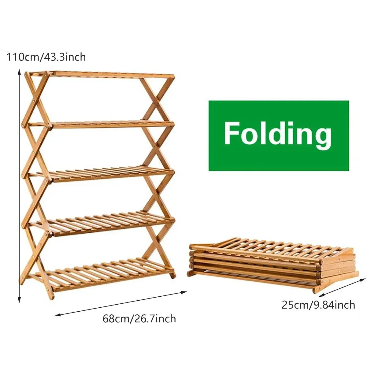 6 Tier Folding Shoe Rack Home Shoe Storage Organizer Space Saving for Shoes — image 3