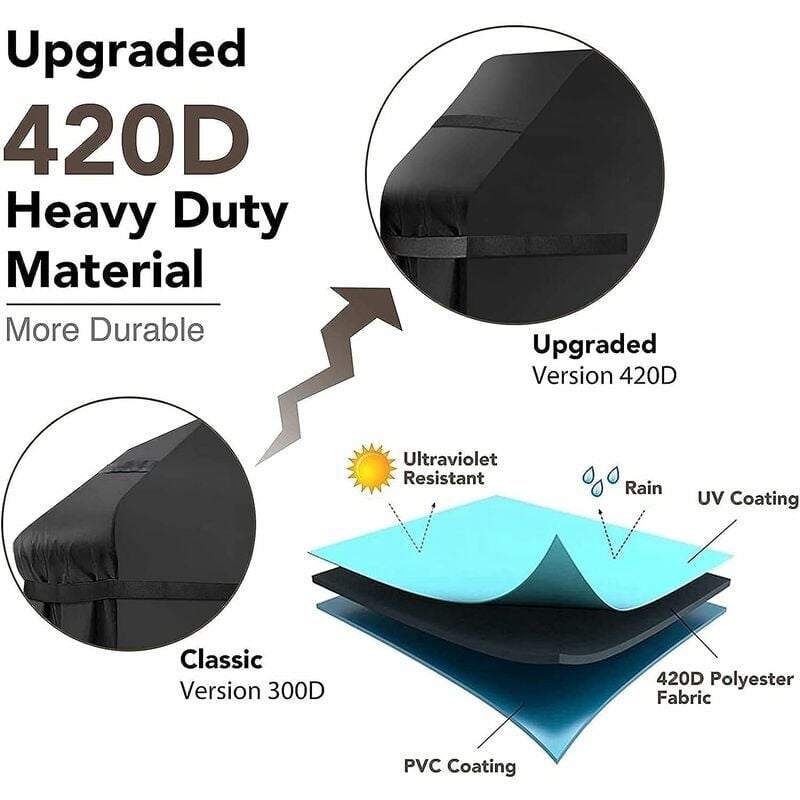 Waterproof Windproof Tear-Proof Grill Cover with Storage Bag and Straps 145 × 61 × 117cm — image 2