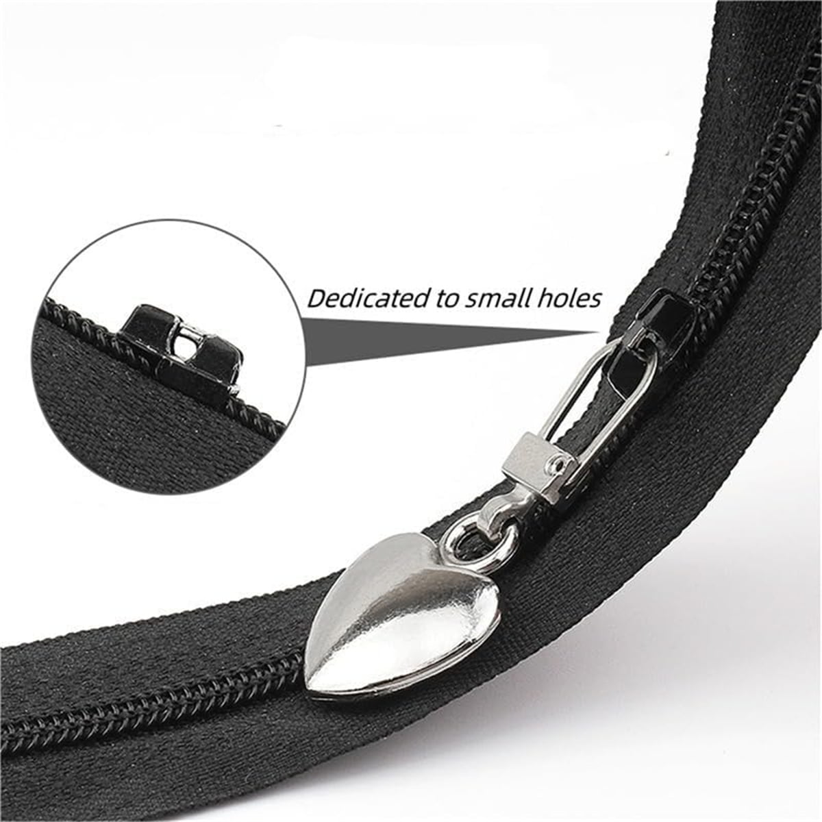 Multicolor Zipper Pull Replacement, Heart Shaped Metal Zipper Pull Tabs Decorative,Charm Detachable Metal Zipper Pulls Repair Kits for Purse — image 3