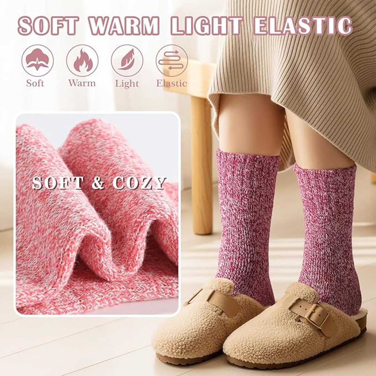 Socks - Indoor socks - Night socks - Warm winter socks - Warm women's socks - Thick - Winter - Women - Girls - Home - Night - Christmas gifts โ image 2
