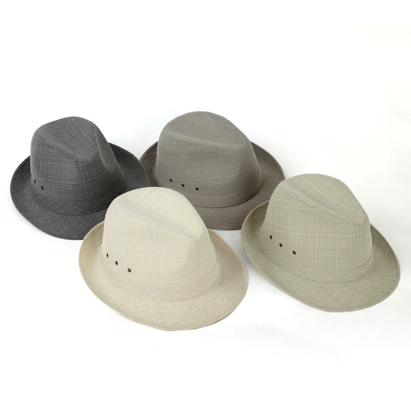 Men's Linen Top Hat Summer Dome Curled Brim Hong Kong and Macao hemp Black 60# โ image 4