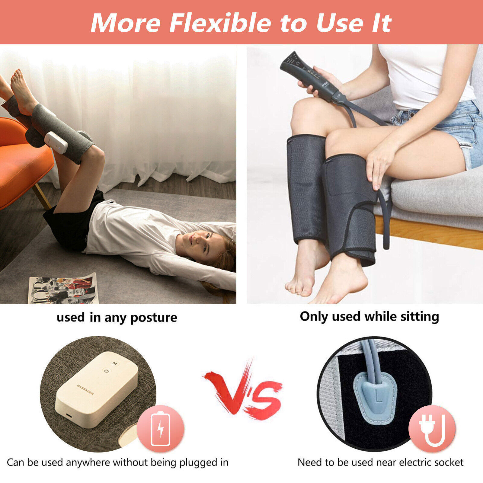 Leg Massager Heated Air Compression Foot Massage Calf Circulation Muscles Relax โ image 6